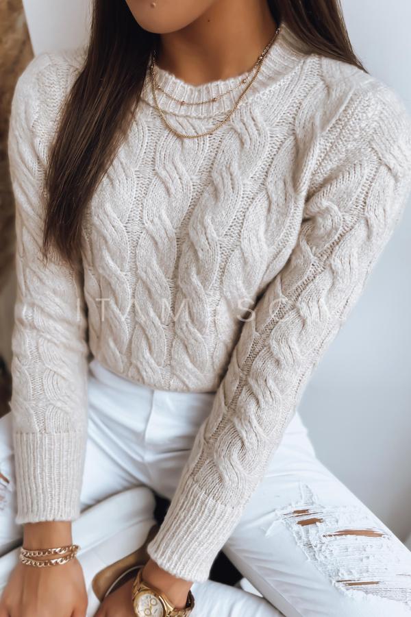 Jasnobeżowy sweter damski SELAVI