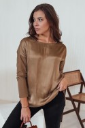 Bluzka damska oversize SILKINEA z wisiorkiem khaki