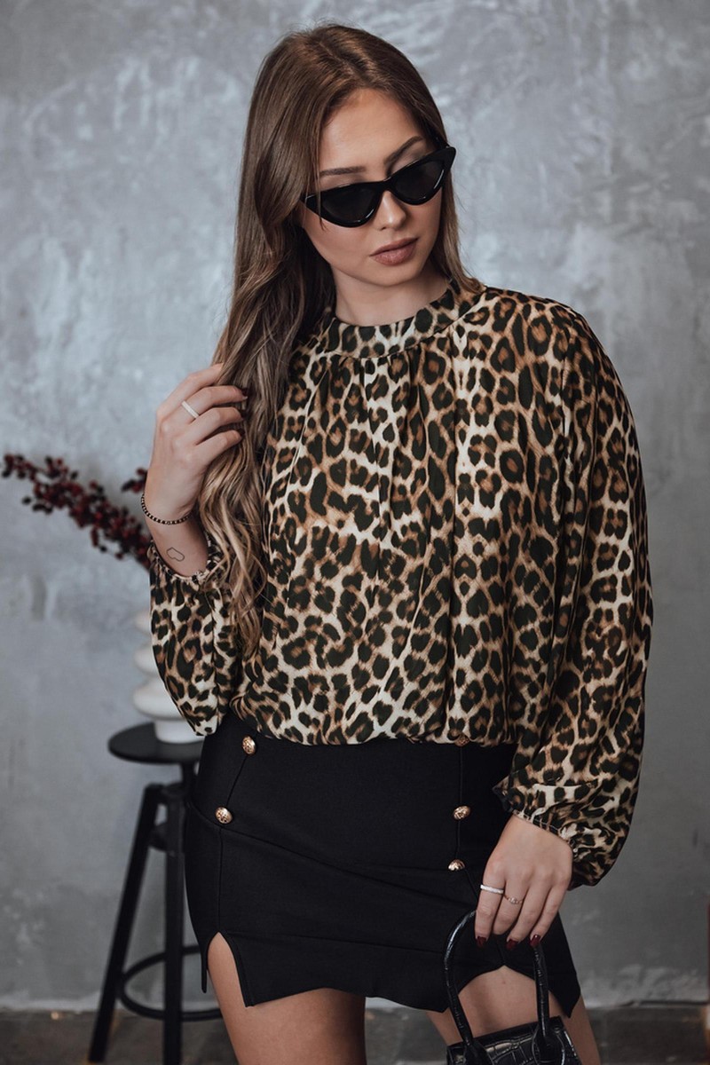 Bluzka damska oversize LEOPARDY w panterkę