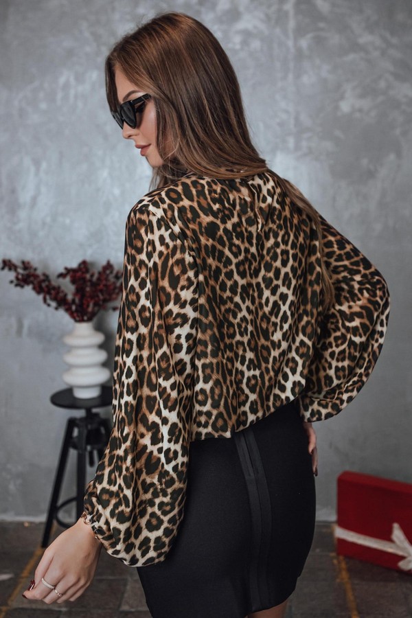 Bluzka damska oversize LEOPARDY w panterkę