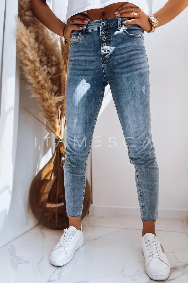 Niebieskie spodnie damskie jeansowe LEHIS