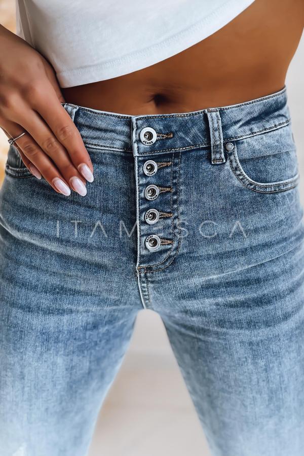 Niebieskie spodnie damskie jeansowe LEHIS