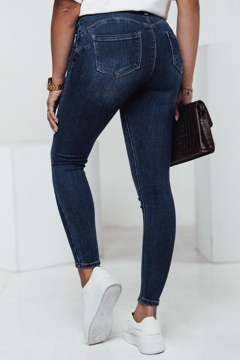 Spodnie jeansowe damskie BELTZEN skinny z paskiem ciemnoniebieskie