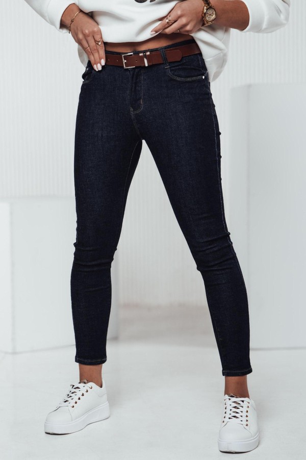 Spodnie damskie jeansowe JEANLINE skinny z paskiem