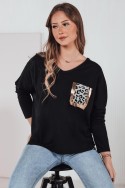 Bluzka damska oversize GLAMZONE z nadrukiem czarna