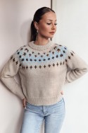 Sweter damski one size SKADOVA ciemnobeżowy