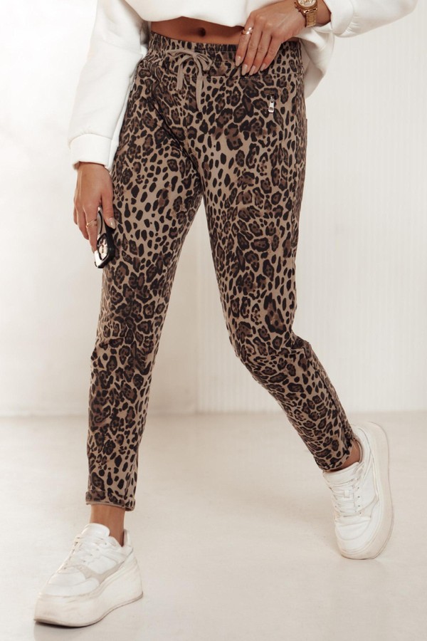 Spodnie damskie oversize LEOPRINT dresowe w...