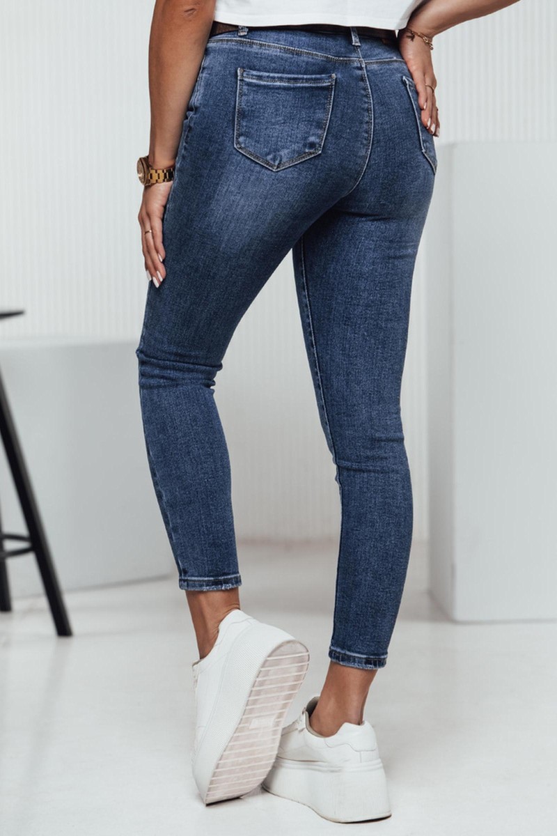 Spodnie damskie jeansowe BUTTONFIT skinny niebieskie