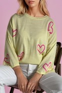 Sweter damski SWEET HEART cytrynowy