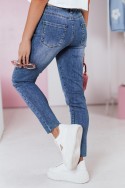 Spodnie damskie slim fit jeansowe DENIMFIT granatowe