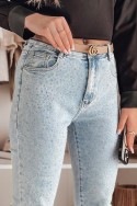 Spodnie damskie jeansowe slim fit SPARKLI niebieskie