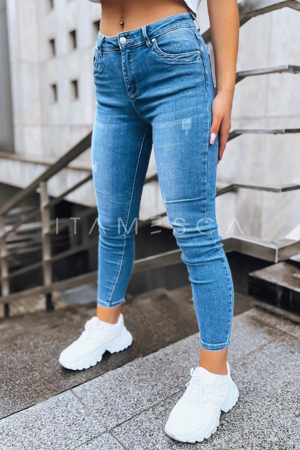 Niebieskie damskie spodnie jeansowe skinny SADIE