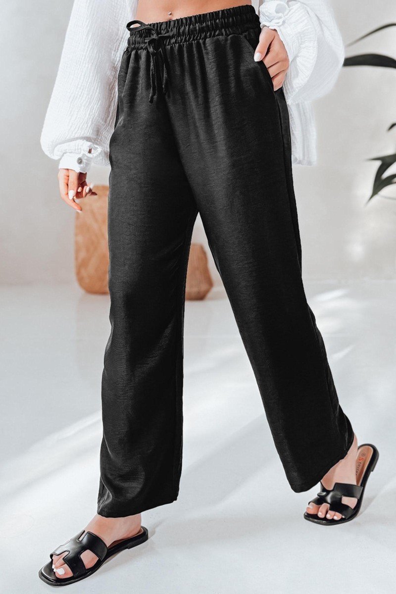Spodnie damskie casualowe wide leg LOVETRIP czarne