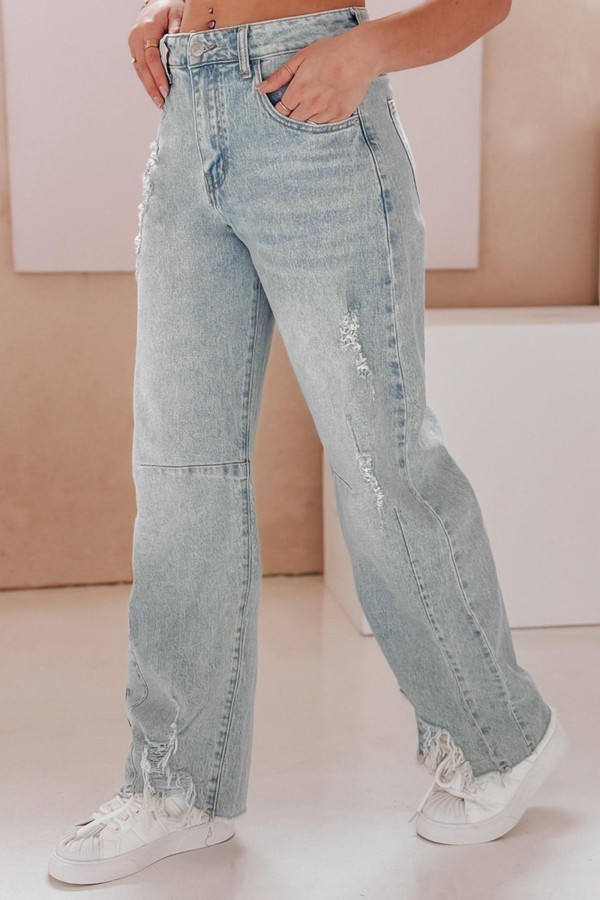 Spodnie damskie jeansowe baggy BAGETSON niebieskie