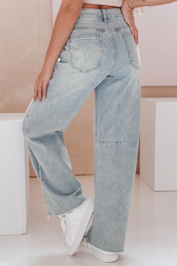 Spodnie damskie jeansowe baggy BAGETSON niebieskie