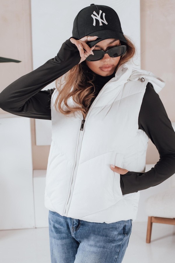 Kamizelka damska pikowana LIKEHUGS biała