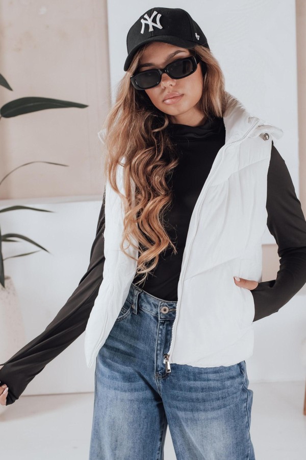 Kamizelka damska pikowana LIKEHUGS biała