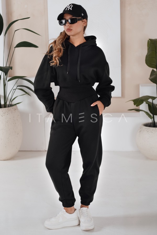 Komplet damski dresowy SERINE czarny