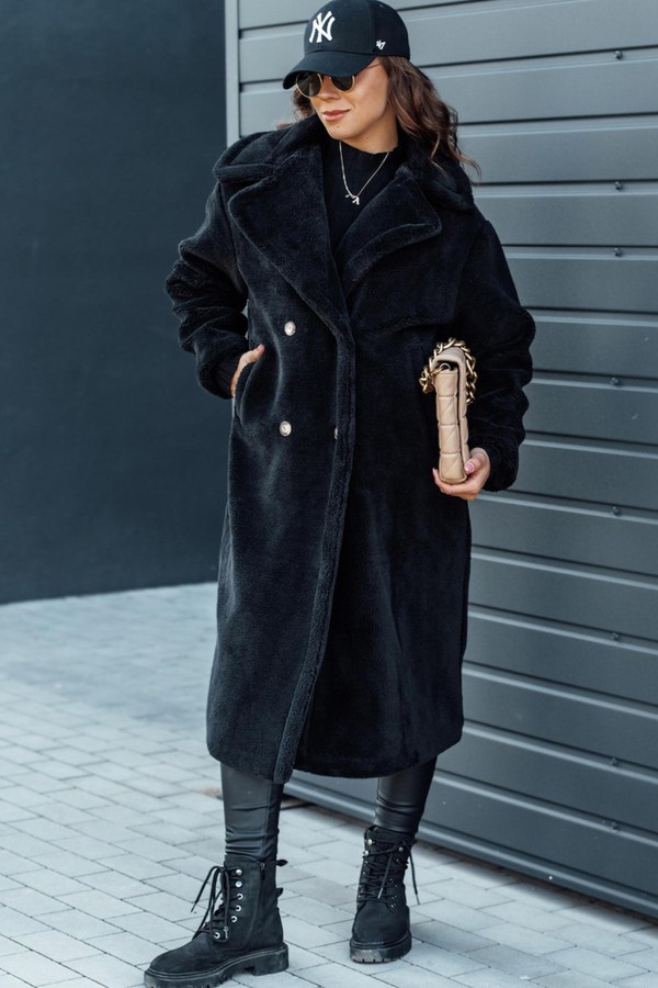 Płaszcz damski zimowy LUXERII długi futerkowy...