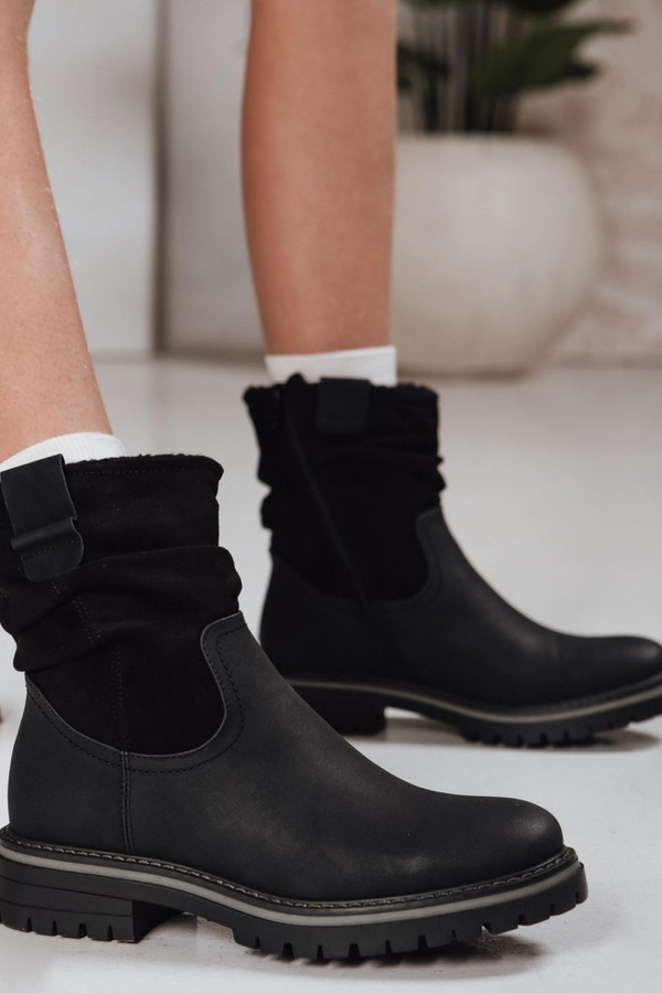 Botki damskie zamszowe czarne