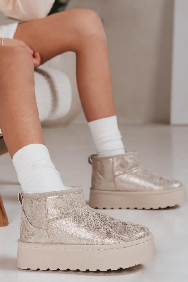 Śniegowce damskie zamszowe beżowe