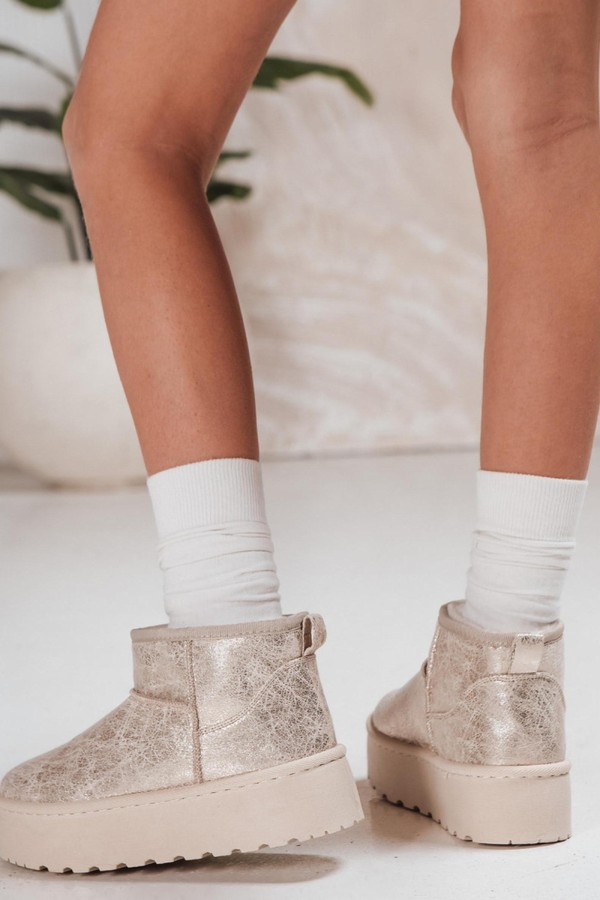 Śniegowce damskie zamszowe beżowe