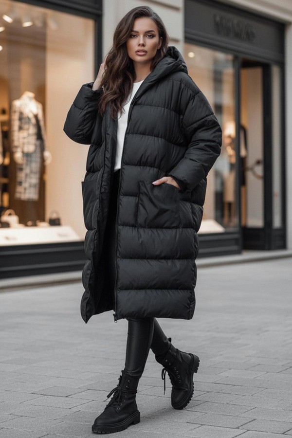 Kurtka zimowa damska oversize z kapturem ANNIKA...