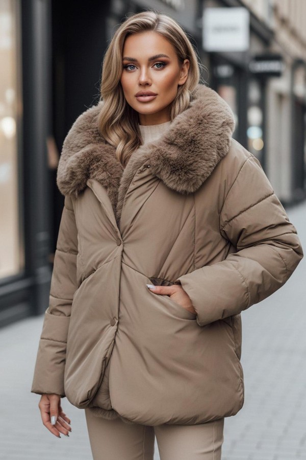 Kurtka damska zimowa LUNAVI pikowana z...