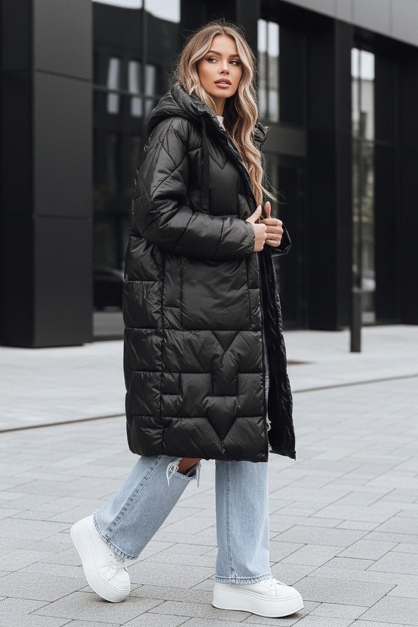 Kurtka damska zimowa oversize czarna