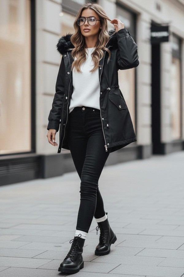 Kurtka damska z kapturem MEGI czarna