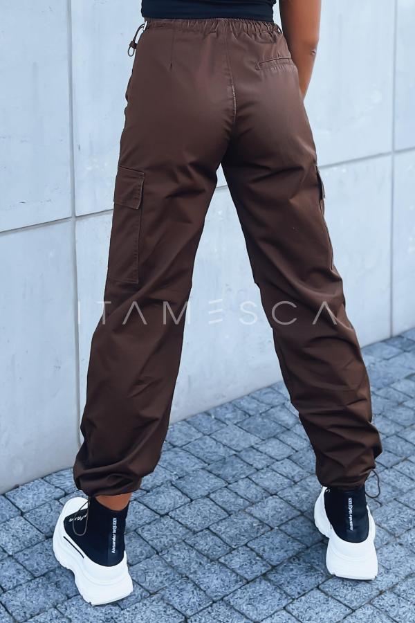 Spodnie spadochronowe damskie brązowe ADVENTURE