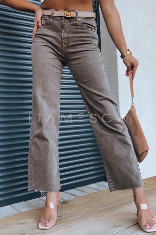 Spodnie damskie jeansowe NARIN kawowe