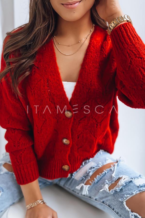 Sweter damski AFTERNOON COCKTAILS czerwony