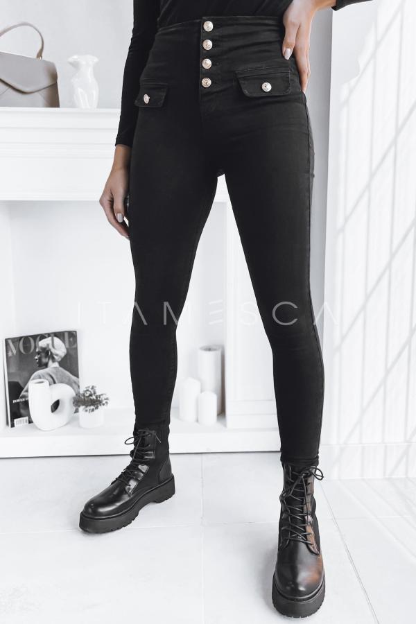 Spodnie damskie jeansowe SKULL czarne