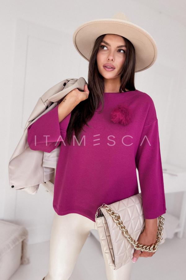 Sweter damski oversize AMBROSIA różowy