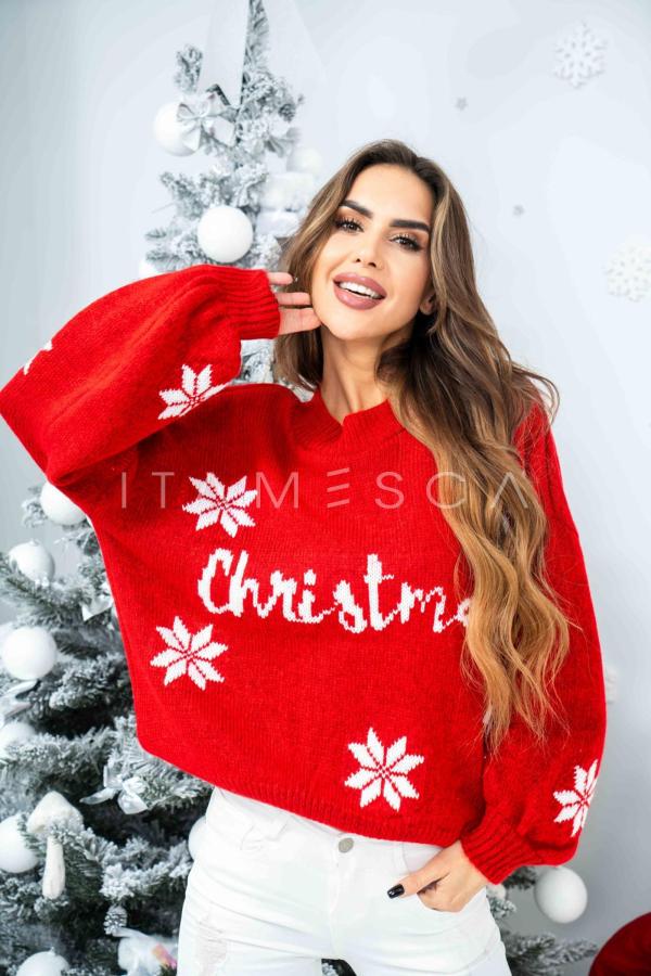Sweter damski świąteczny MAGICAL TIME czerwony