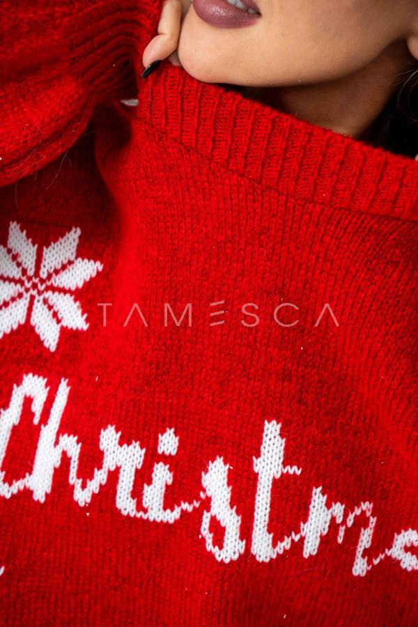 Sweter damski świąteczny MAGICAL TIME czerwony