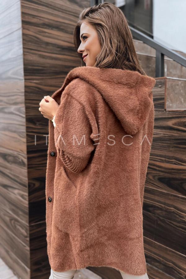 Płaszcz damski alpaka RITA brązowy