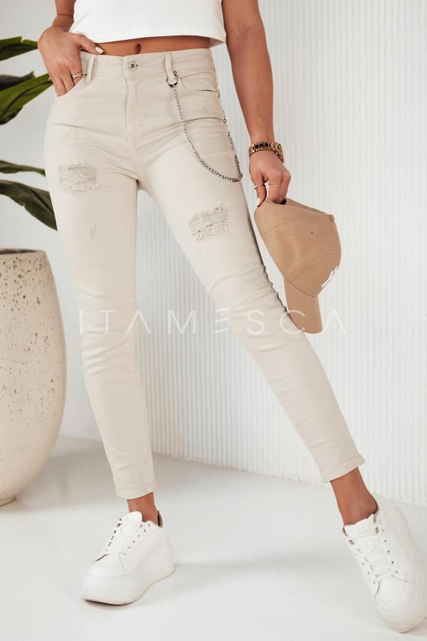 Jasnobeżowe jeansy damskie ALEX
