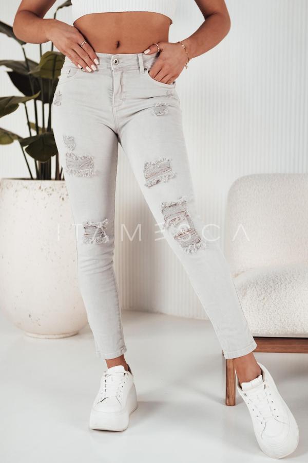 Spodnie jeansowe damskie MOLI jasnoszare