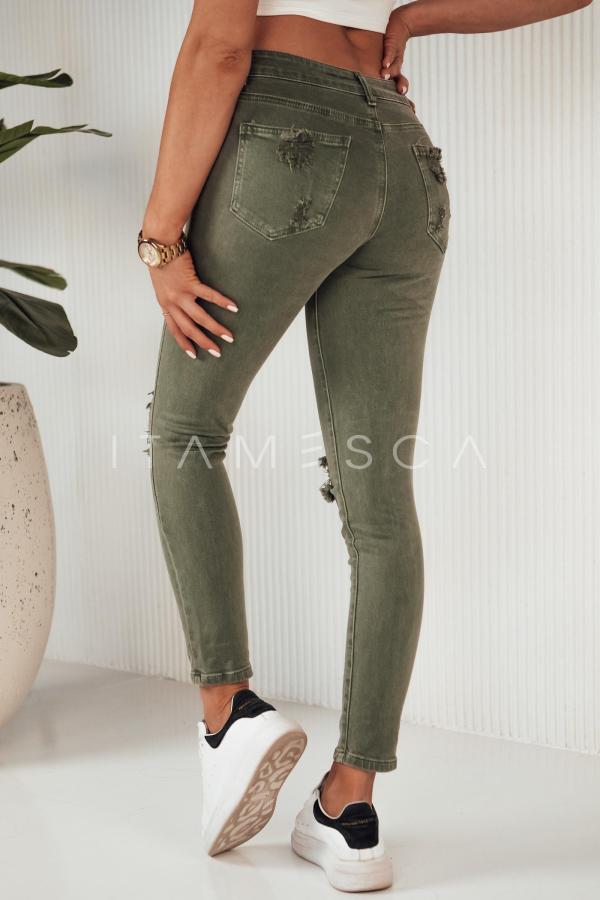 Spodnie jeansowe damskie MOLI zielone
