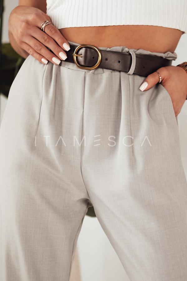 Spodnie damskie materiałowe LARA szare