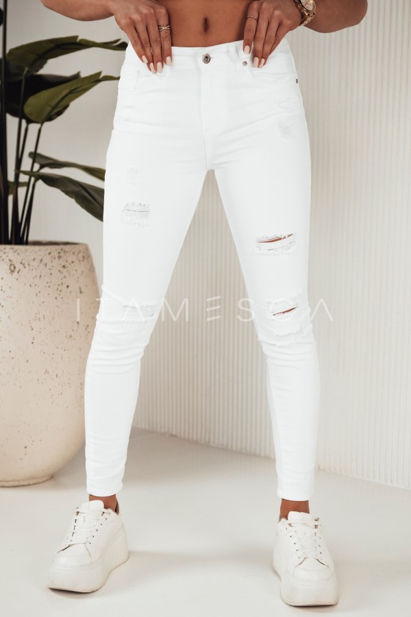 Spodnie jeansowe damskie MOLI białe