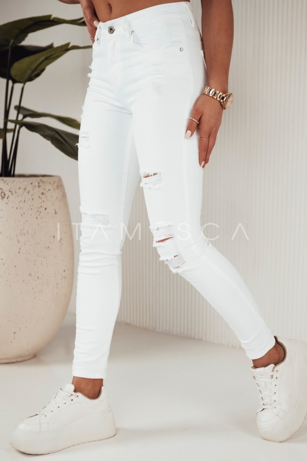 Spodnie jeansowe damskie MOLI białe