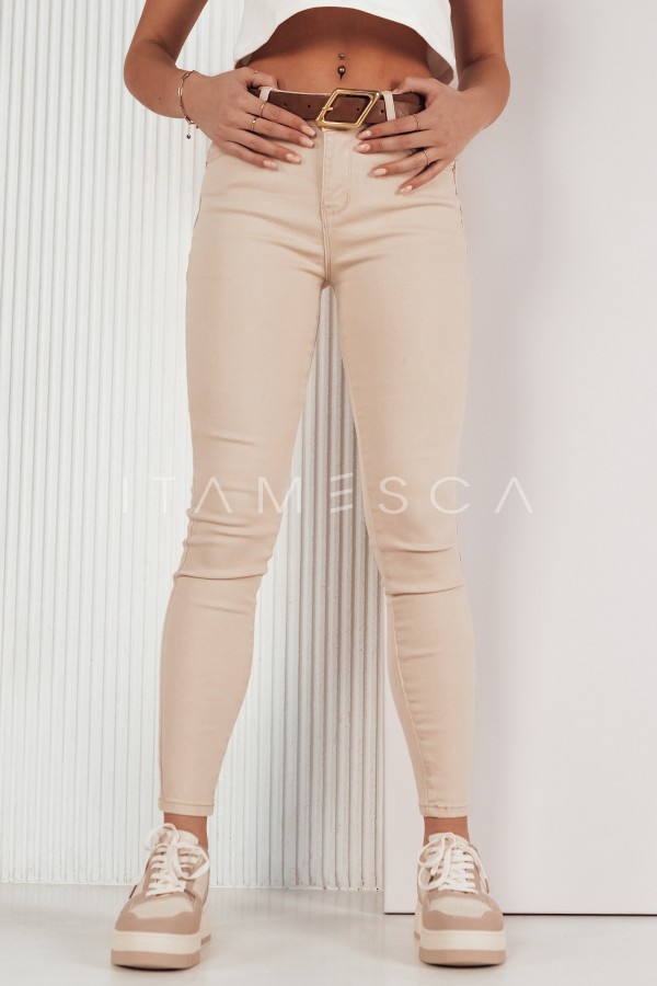 Spodnie damskie jeansowe LODGE jasnobeżowe