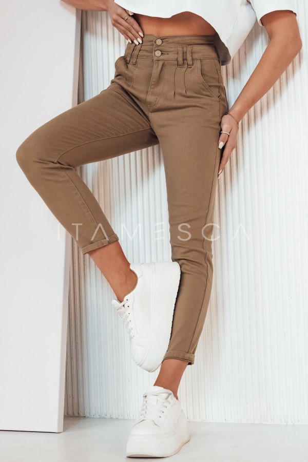 Spodnie damskie jeansowe PAREI kamelowe