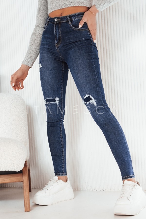 Spodnie damskie jeansowe RILVES ciemnoniebieskie