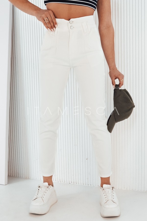 Spodnie damskie jeansowe PAREI białe