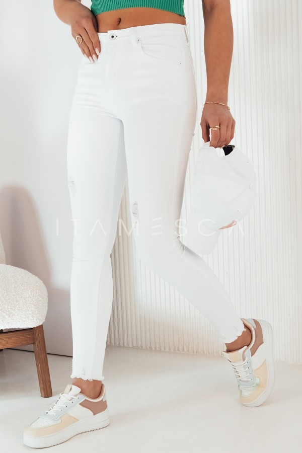 Spodnie damskie jeansowe BRENO białe