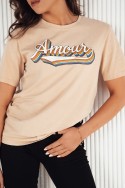 T-shirt damski AMOURETTE beżowy